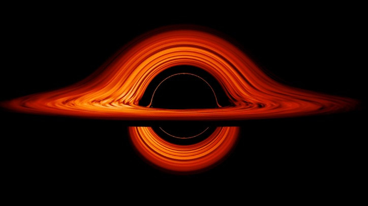 Искривленный мир черной дыры на визуализации от НАСА