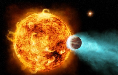 Звезда облучает планету рентгеновскими лучами