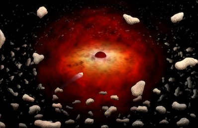 Астероиды вызывают у черной дыры рентгеновскую икоту