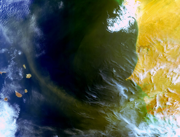Envisat получил изображение пылевого вихря Сахары
