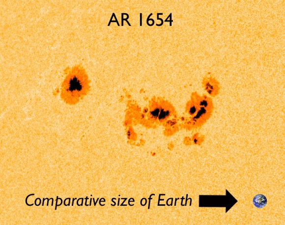AR1654 –  солнечное пятно-«монстр»