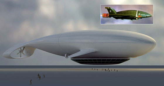 Летающий отель Thunderbird 2. 200-метровый воздушный корабль отправится в кругосветное путешествие в 2020 году.