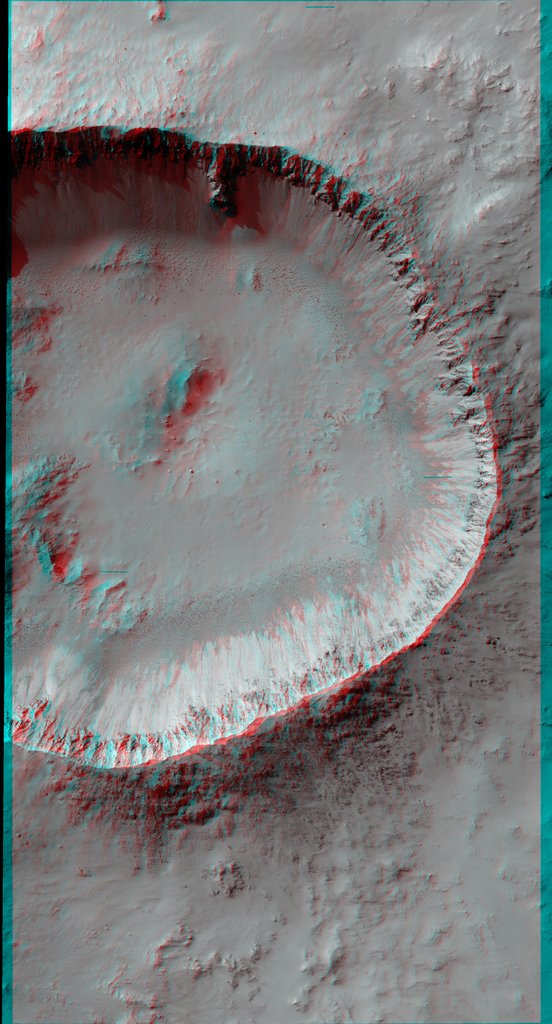 Невероятный снимок марсианского кратера в 3D