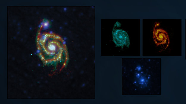 Закрученные галактики от двух телескопов
