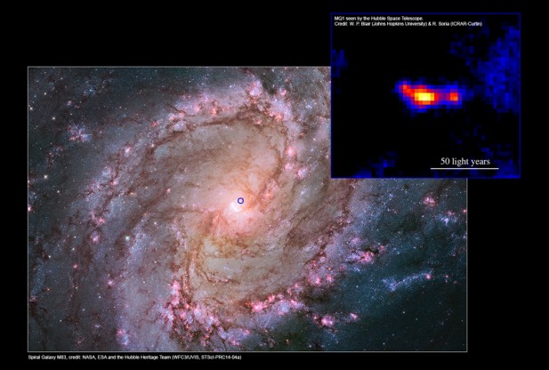 В галактике M83 обнаружена новая мощнейшая черная дыра MQ1