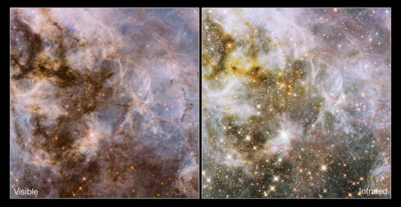 Телескоп Хаббл запечатлел захватывающий вид туманности Тарантул