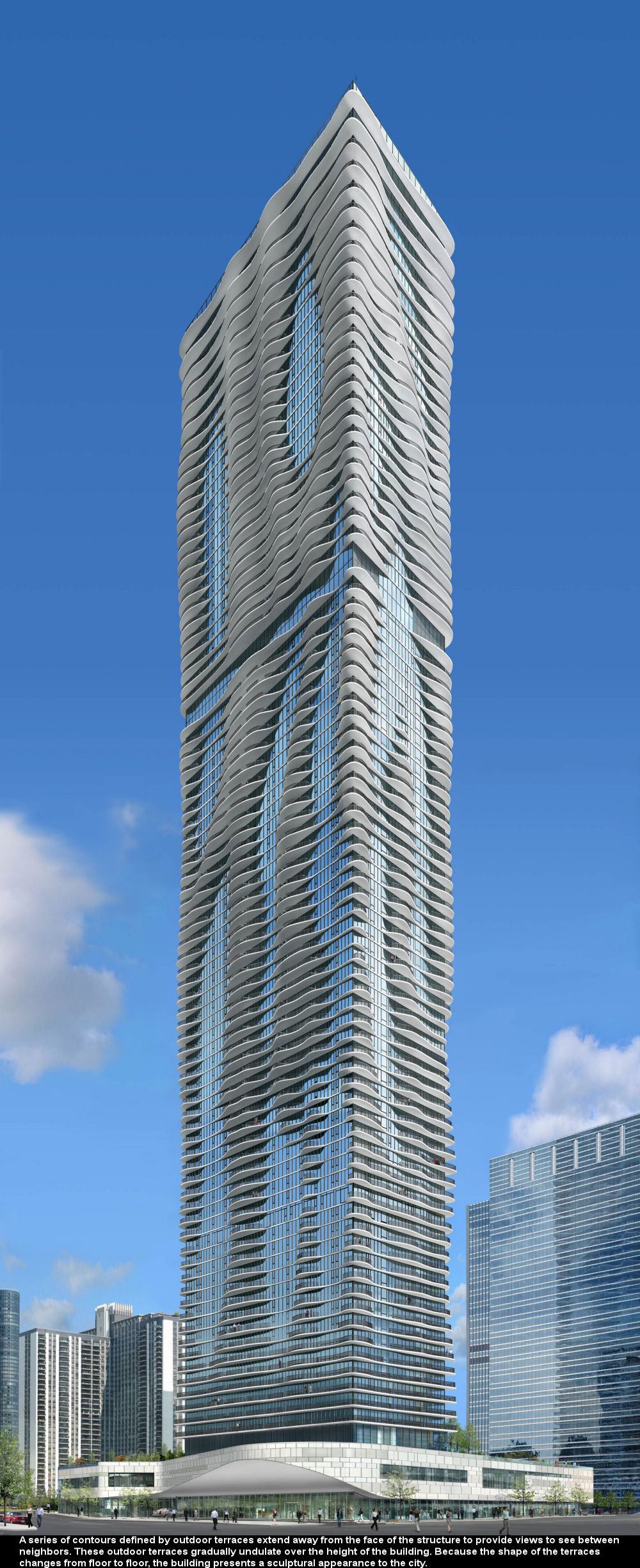 Проект башни Aqua Tower от Studio Gang Architects в Чикаго
